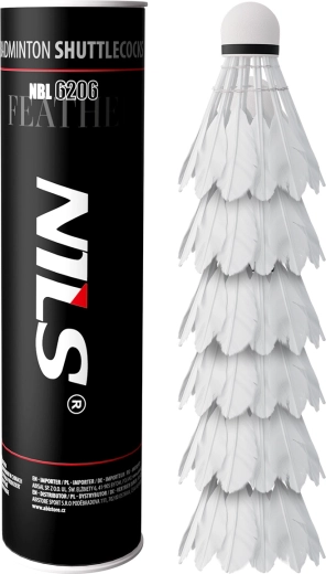 NILS NBL6206 veren badmintonshuttles, 6 stuks