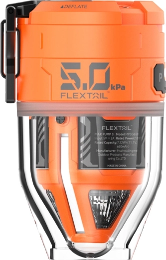 Flextail Max Pump 3 draagbare elektrische pomp met kampeerlamp – oranje
