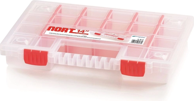 Kunststof organizer NORT met 22 vakken en uitneembare verdelers