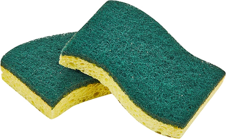 Afwasspons groen/geel – verpakking 2 stuks