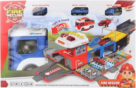 Politiewagen met uitklapbare garage en verlichting