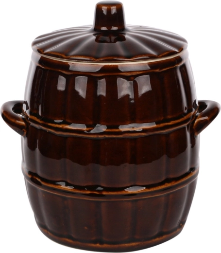Middelgrote stenen fermentatiepot 5 l met deksel