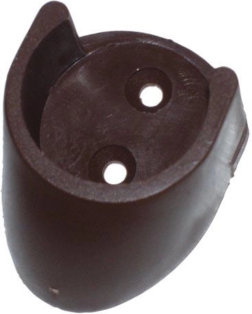 Wandsteun voor gordijnroede, bruin, 2 stuks