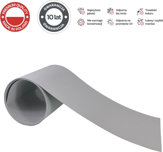 Scherm voor hek PROTECTO compact 6 × 2,55 m, 19 cm, grijs (RAL 7040) + 12 clips