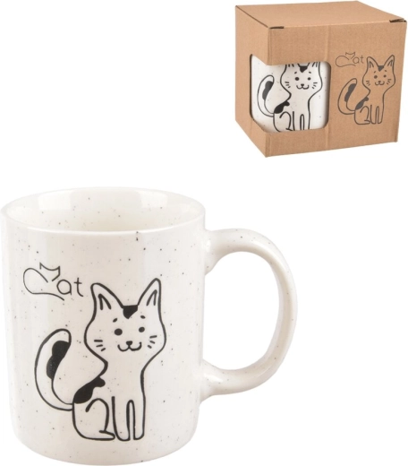 Porseleinen mok met kattenmotief, wit