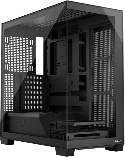 PC-behuizing Volcano Stellar Midi NF, zwart, zonder ventilatoren