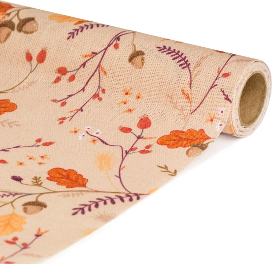 Decoratieve tafelloper met motief van takjes en bladeren 180 × 28 cm