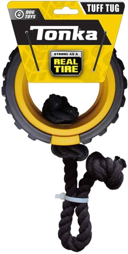 Tonka rubberen mega-trektouw met touw voor honden 38 cm