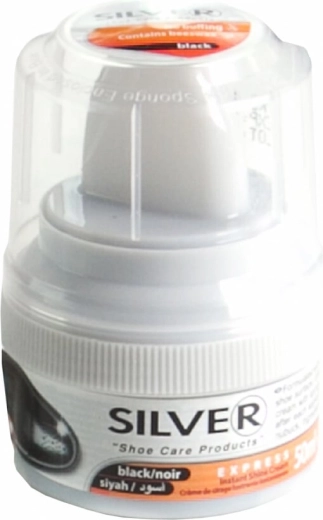 Silver zelfglanzende schoencrème met applicator zwart 50 ml