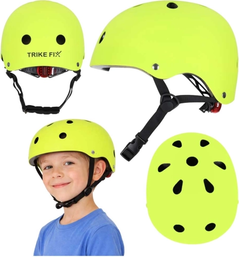 Trike Fix kinderfietshelm met LED, verstelbaar, maat S 48–54 cm, lichtgroen