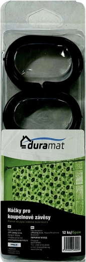 Haken voor badkamer-/douchegordijn, zwart, 12 stuks