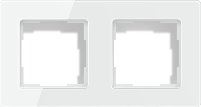 Avatto glazen frame voor 2 modules TS20 wit