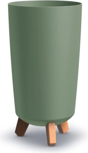 Hoge bloempot op pootjes Gracia Tubus Slim 19,5 cm – aardse groen