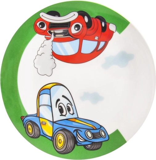 Kinder plat porseleinen bord met automotief 21 cm