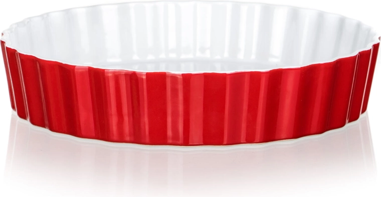 Keramische ovenschaal CULINARIA, rond 27,5 cm, rood/wit