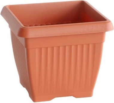 Kunststof vierkante bloempot 19 × 19 cm, hoogte 16,5 cm