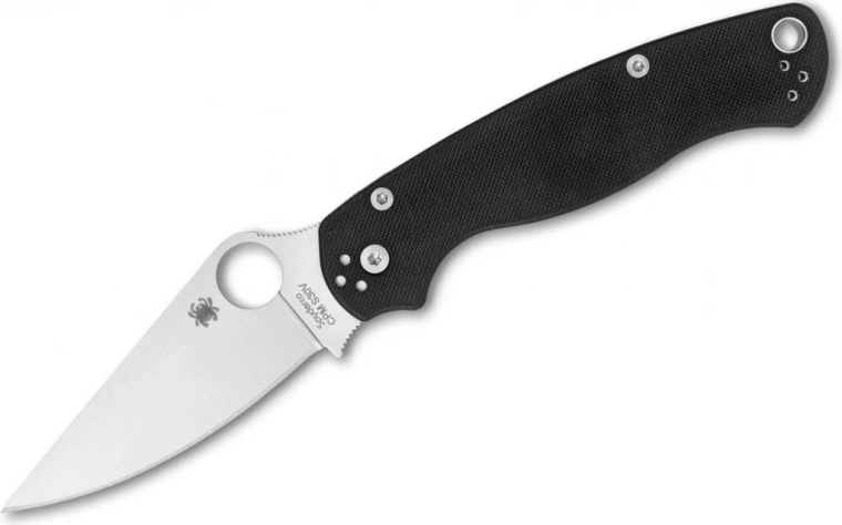 Zakmes Spyderco Para Military 2, zwart G10, satijnen lemmet 8,7 cm