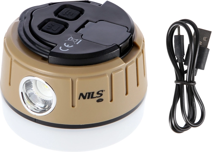 NILS Camp camping-LED lantaarn 500 lm met zijlamp en powerbank