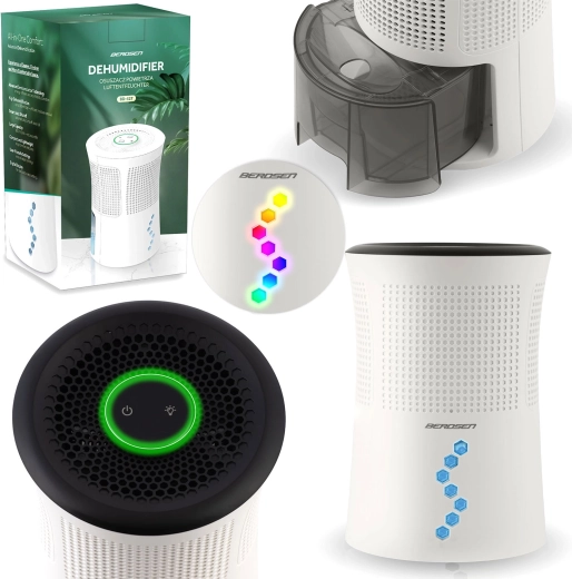 Luchtontvochtiger BERDSEN met LED-verlichting, 700 ml, 34 dB