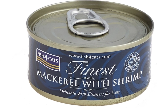 Fish4Cats blikvoer voor katten met makreel en garnalen 70 g