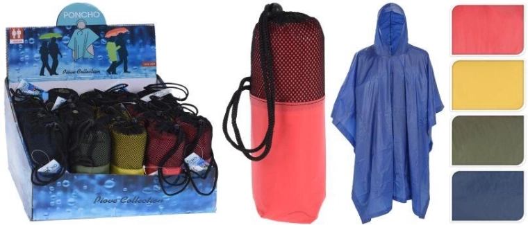 PEVA poncho-regenjas voor volwassenen, mix van kleuren
