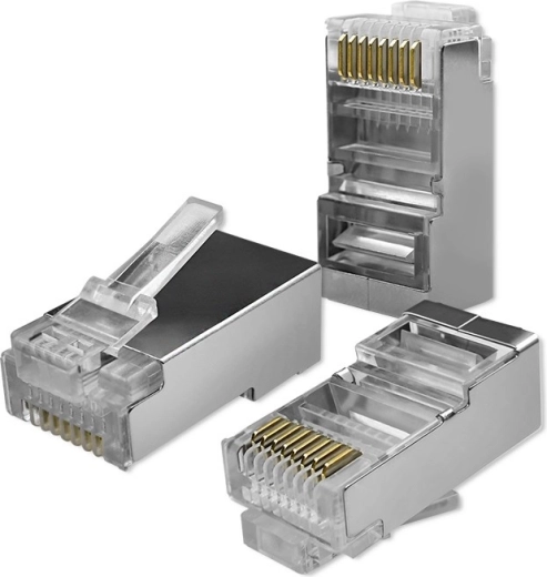 Modulaire RJ45-connector CAT5e FTP met vergulde contacten, 100 stuks