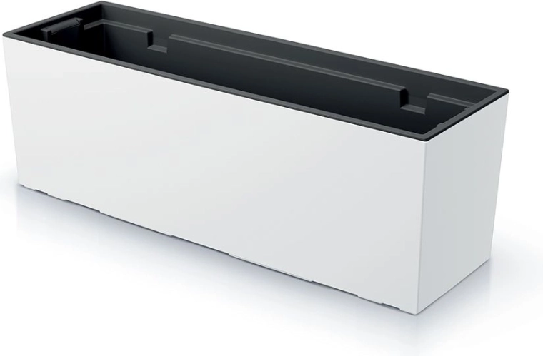 Bloembak met inzet URBI CASE 77 cm wit