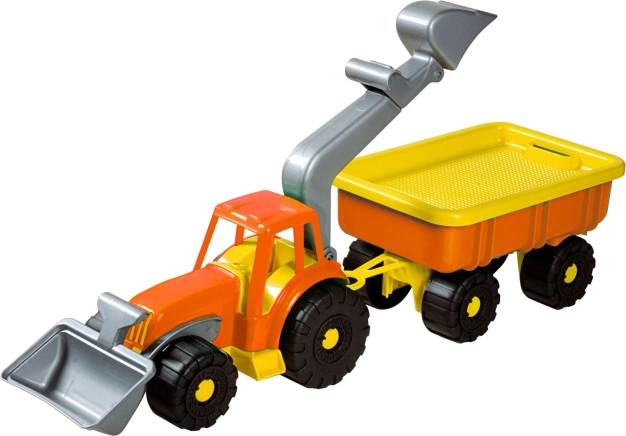 Androni tractorlader met aanhanger Power Worker 58 cm – Oranje