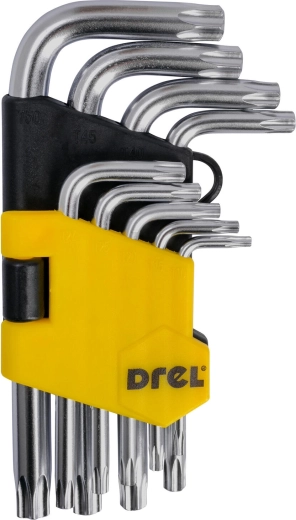 Set Torx-inbussleutels T10–T50, 9-delig, S2-staal, DREL