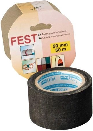 Textiele tapijtband 50 mm × 50 m, grijs