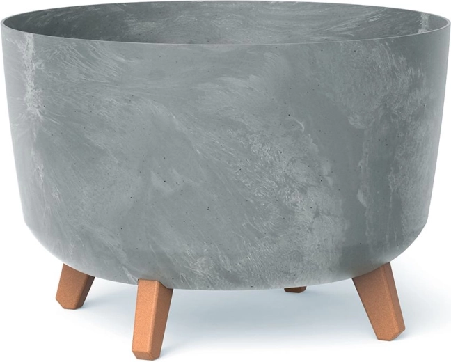 Bloempot met betoneffect op pootjes 33,9 cm – grijs