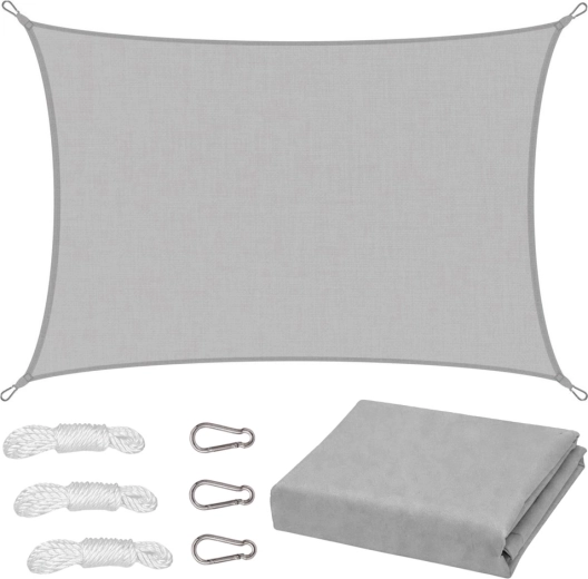 Waterbestendig rechthoekig schaduwdoek grijs 300 × 400 cm