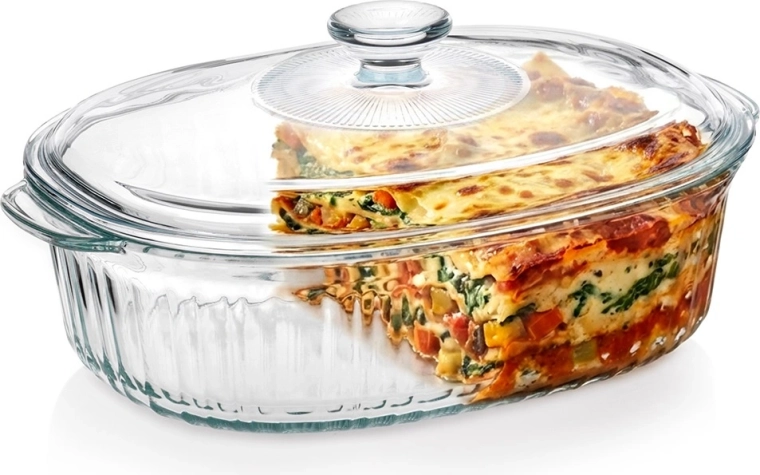 Glazen hittebestendige ovenschaal met deksel 2,5 l