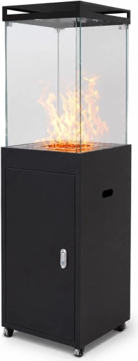 Gas terrasverwarmer met vuurhaard, antraciet