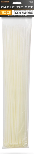 Zelfborgende kabelbinders transparant 450 × 4,6 mm, 100 stuks