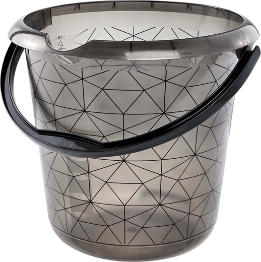 Kunststof emmer met tuit grijs