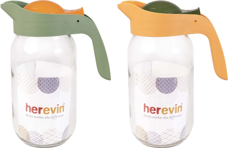 Karaf 1 l van glas met plastic deksel