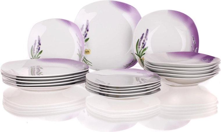 Porseleinen dinerset Lavender Square 18 stuks
