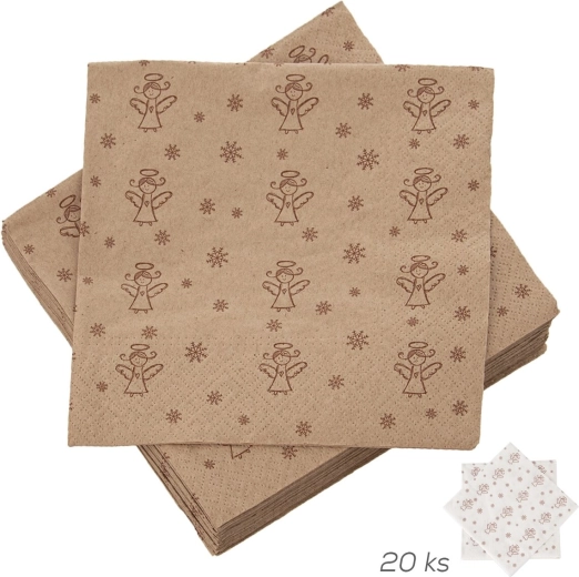 Papieren servetten engel 33 × 33 cm, 20 stuks