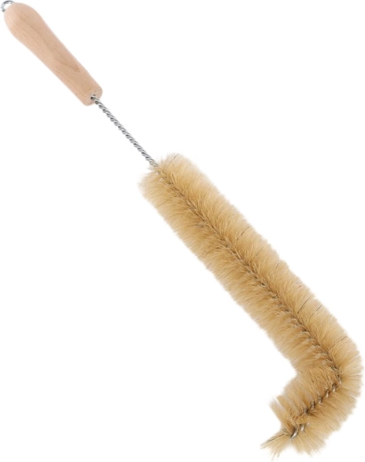 Radiatorborstel met lichte borstelharen en houten handgreep