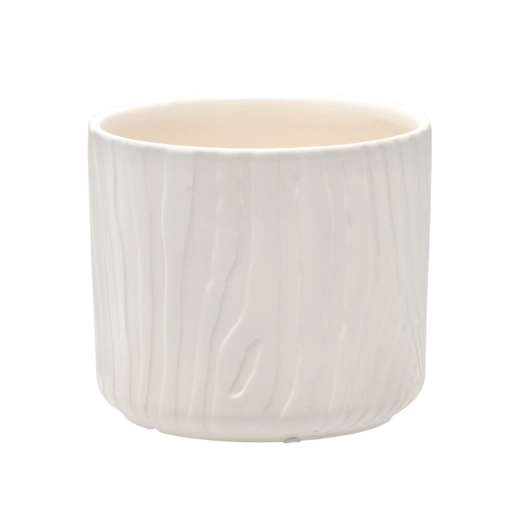 Keramische bloempot omhulsel wit mat 19,5 × 19,5 × 17 cm