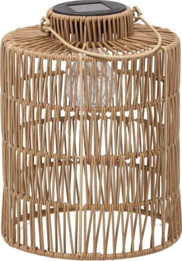 Zonnebruine lantaarn 27 cm met LED