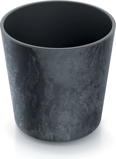 Bloempot Urbi Round Effect met inzet 25 cm – antraciet