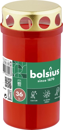 Rode begraafkaars 36 u, 13 cm