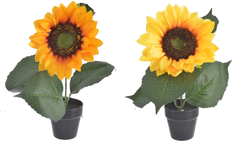 Kunstbloem Zonnebloem 22 cm (2 varianten)