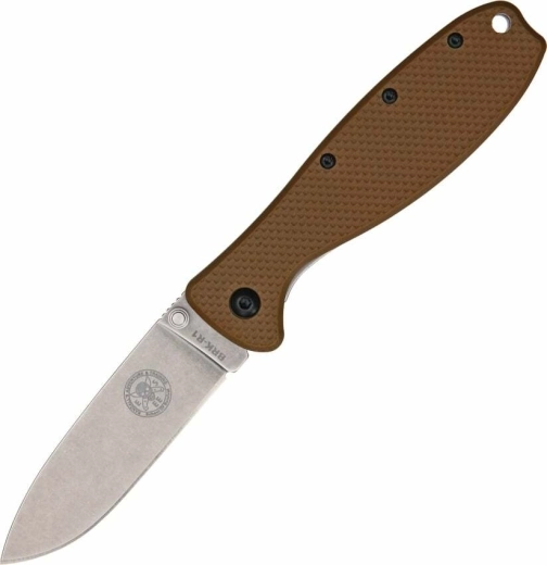 ESEE Zancudo zakmes Coyote Brown 7,7 cm, stonewash, bruin, FRN