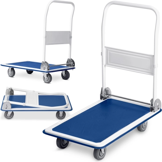 Opvouwbare platformwagen Humberg 150 kg, wit-blauw