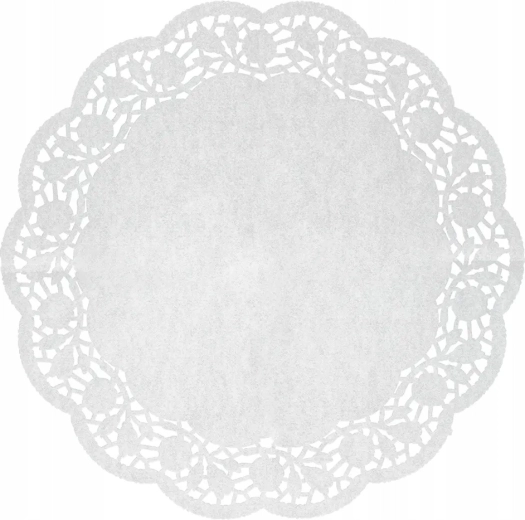 Set van 8 ronde papieren taartonderleggers 35 cm wit