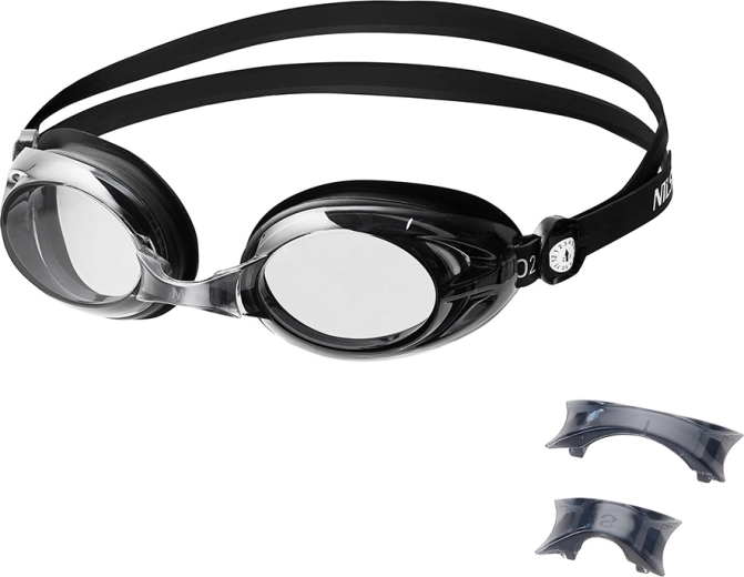 NILS Aqua zwembril zwart met Anti‑Fog en UV‑bescherming