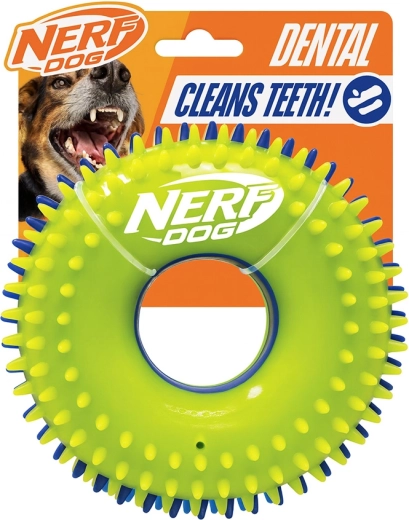 Nerf Dog piepend ring met spikes 15 cm